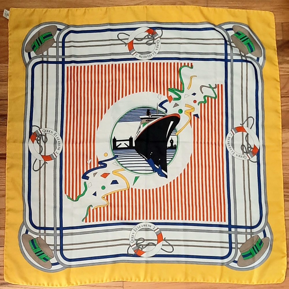 Yellow Nautical Print Scarf
